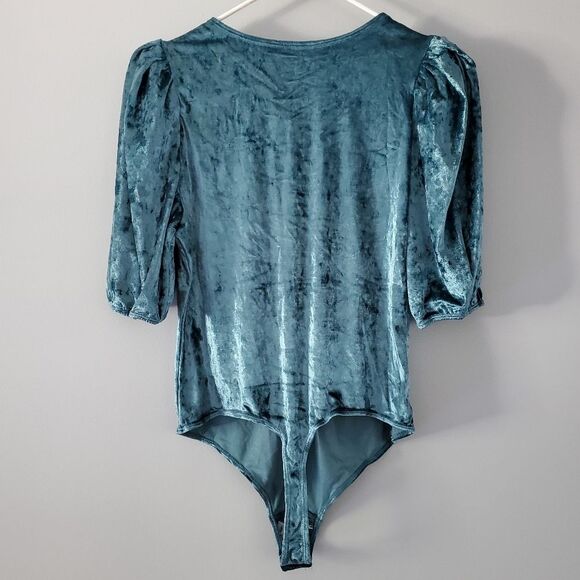 Free People Don't You Wish Bodysuit Deep Teal Size M - Picture 5 of 5